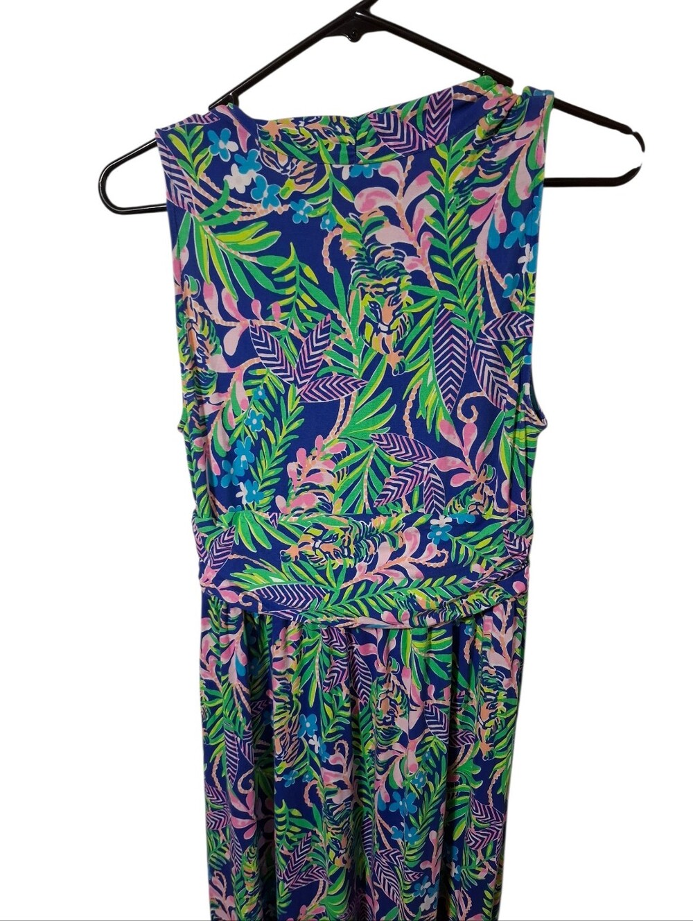 Lilly Pulitzer Pearce Sleeveless V-Neck Maxi Dress in Blue, Green & Pink Size M - Picture 3 of 5
